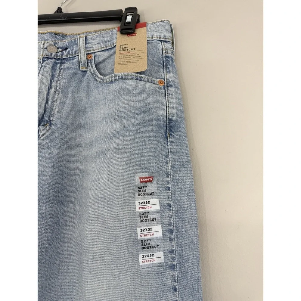 Levi's 527 Slim Bootcut Jeans Men's Tagged 32x32 Light Wash Blue Denim NWT